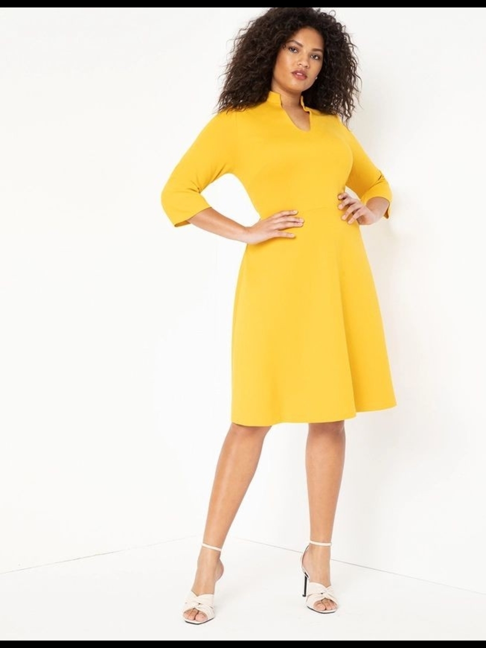 Eloquii Sunrise Yellow A-Line Midi Dress